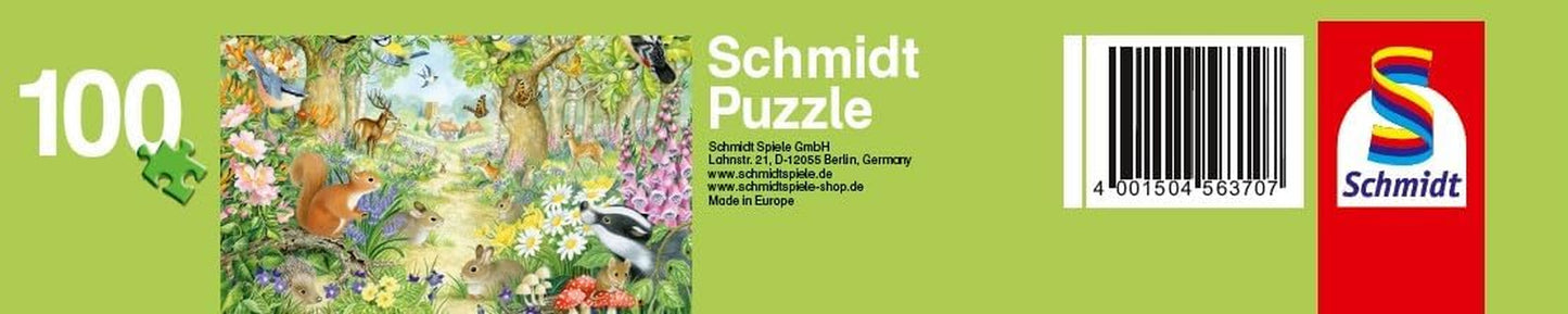 Schmidt Spiele 56370 Tiere im Wald, Puzzle für Kinder, 100 Teile Puzzle Naty Shop