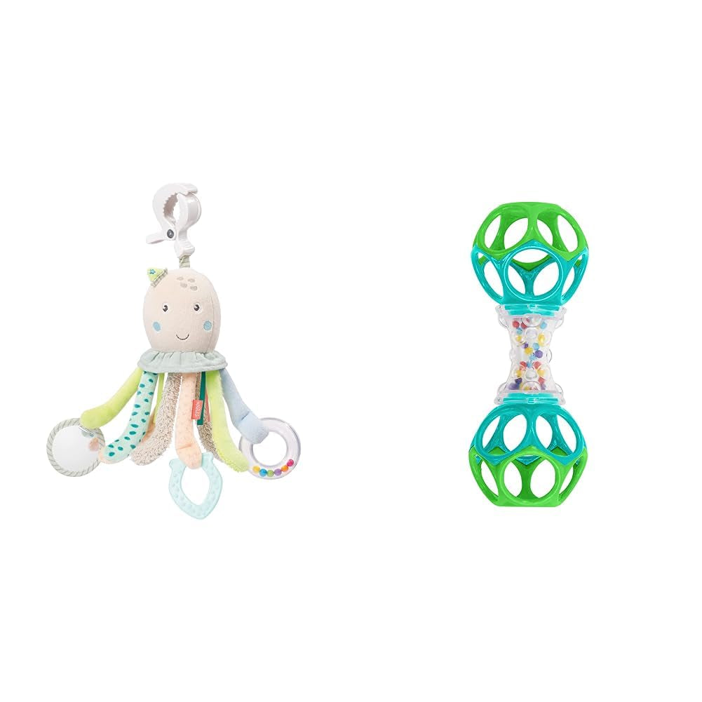 Fehn Octopus Aktivitätsspielzeug – Baby-Motorikspielzeug für Kinderwagen und helle Starts, Oball, Rasselspielzeug mit Greifbällen zum Spazierengehen, interaktives Babyspielzeug Bebe Toys Naty Shop Octopus Toy Pack