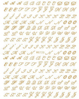 6 Blatt Nagelsticker Alte Alphabetzahlen Nagelaufkleber Selbstklebend Alte Briefe Nail Art Sticker Dekoration Nageldesign Zubehör