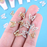 20 Stück Glitzer-Schmetterlings-Nagelanhänger, Nagelkunst-Strasssteine, Nagelsteine, Schmetterlings-Nagelkunst, Strasssteine, Valentinstag-Nagelanhänger, DIY-Handyhüllen-Dekoration
