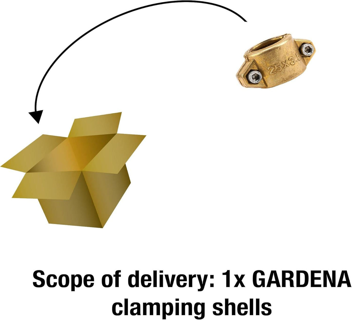 Gardena Schlauchklemmen: Schlauchklemme aus Messing zur Befestigung von Saug- oder Hochdruckschläuchen, passend für 25 mm (1 Zoll) Schläuche (7211-20)