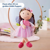 HABA Fairy Magic Puppenkleidung – 2-teiliges Set für Puppen ab 18 Monaten (30 cm) – Tüllkleid mit Flügeln, Blumen-Haarband im Lieferumfang enthalten – 1306243001