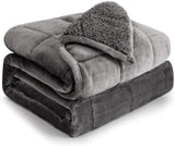 Schwere Bettdecken 152,4 x 203,2 Cottonblue schwere Bettdecke 6,8 kg, Queen-Size-Flanell, zotteliges Sherpa, schwere Bettdecke für Erwachsene, bequeme, gewichtete Decken zum Beruhigen und Entspannen, 60 x 80, 15 Pfund, Grau