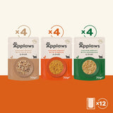 Applaws Premium Natural Nassfutter für Katzen, Auswahl an Huhn in Suppe, 70 g Portionsbeutel (12 x 70 g)