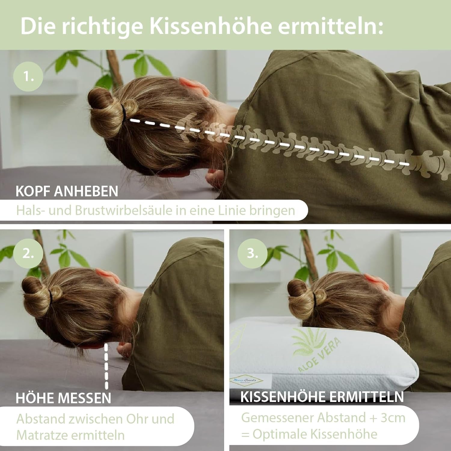 Maxxgoods Orthopädisches Nackenstützkissen aus Visco-Gelschaum mit Aloe-Vera-Schutzbezug und Innenbezug aus 100 % Baumwolle – Kissen für Bauch-, Rücken- und Seitenschläfer (42 cm x 70 cm x 12 cm). Orthopädische Nackenkissen von Naty Shop