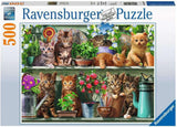 Ravensburger Puzzle 12000205 - Katzen Im Regal - 500-teiliges Puzzle für Erwachsene und Kinder ab 10 Jahren, Tierpuzzle mit Katzenmotiv Puzzle Naty Shop Classic