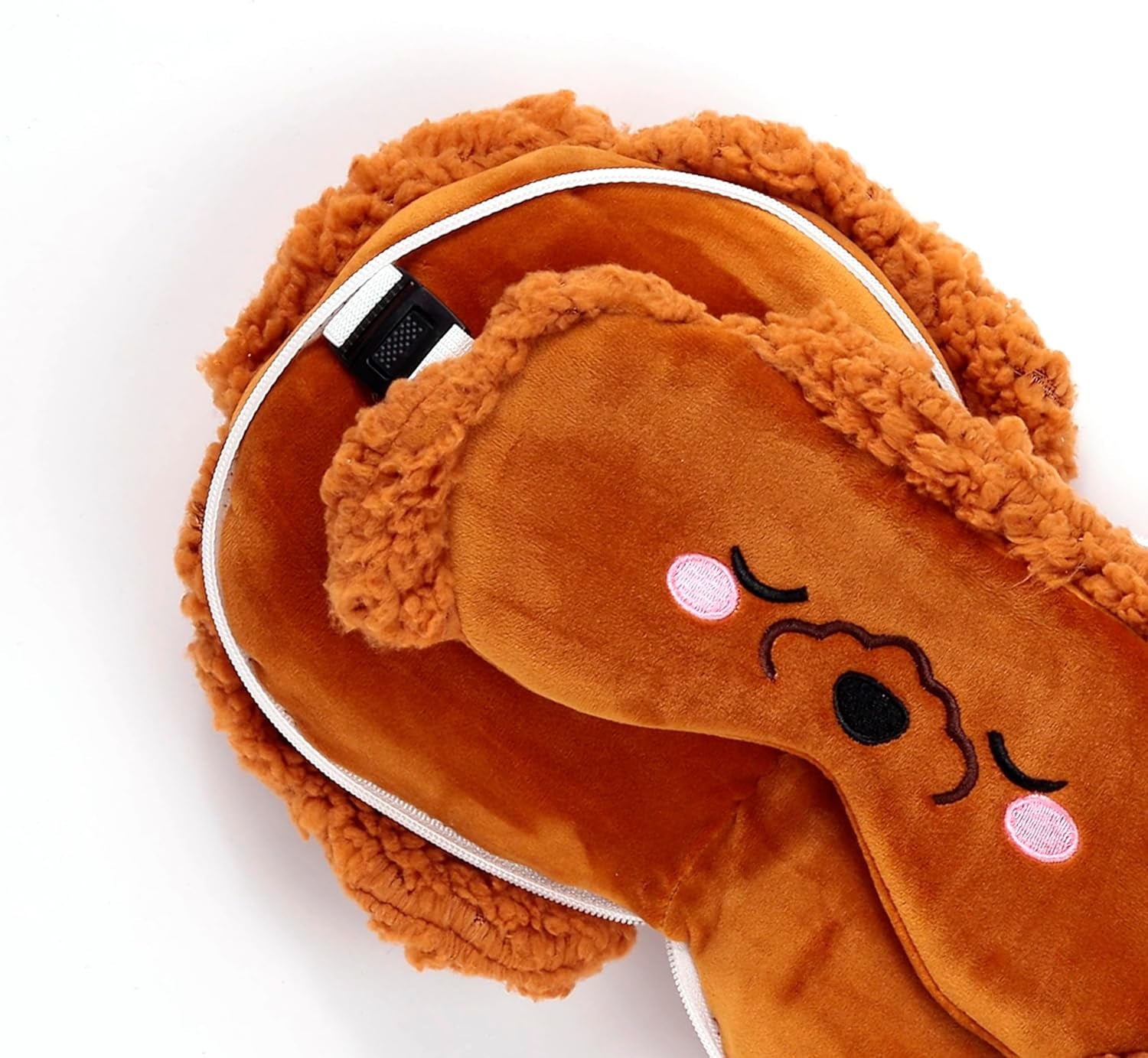 Puckator Reisekissen mit Relaxeazzz Augenmaske – Gigi der Pudel – süße Tiere Reisekissen Naty Shop