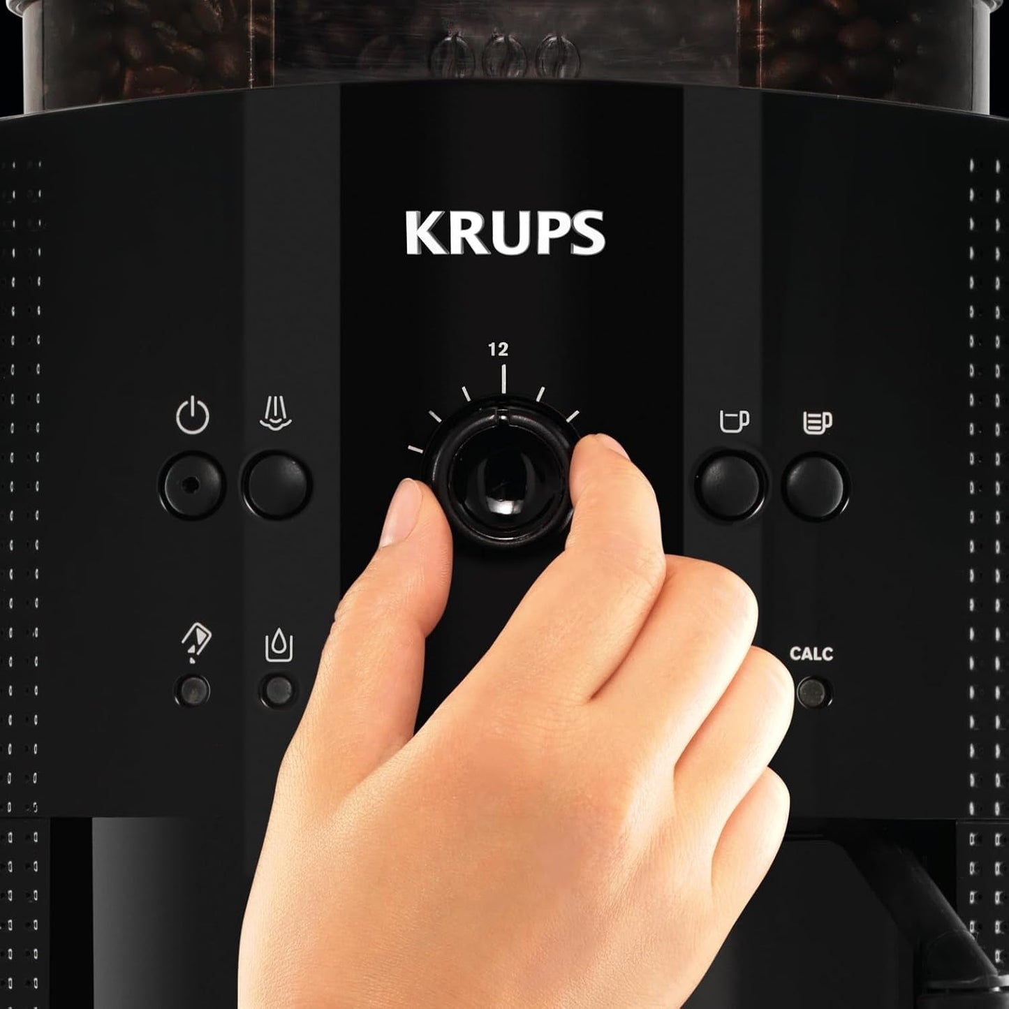 Krups Roma EA81M8 Espressomaschine 1,7 l, 3 Temperatureinstellungen, 3 gemahlene Kaffeetexturen, Schwarz