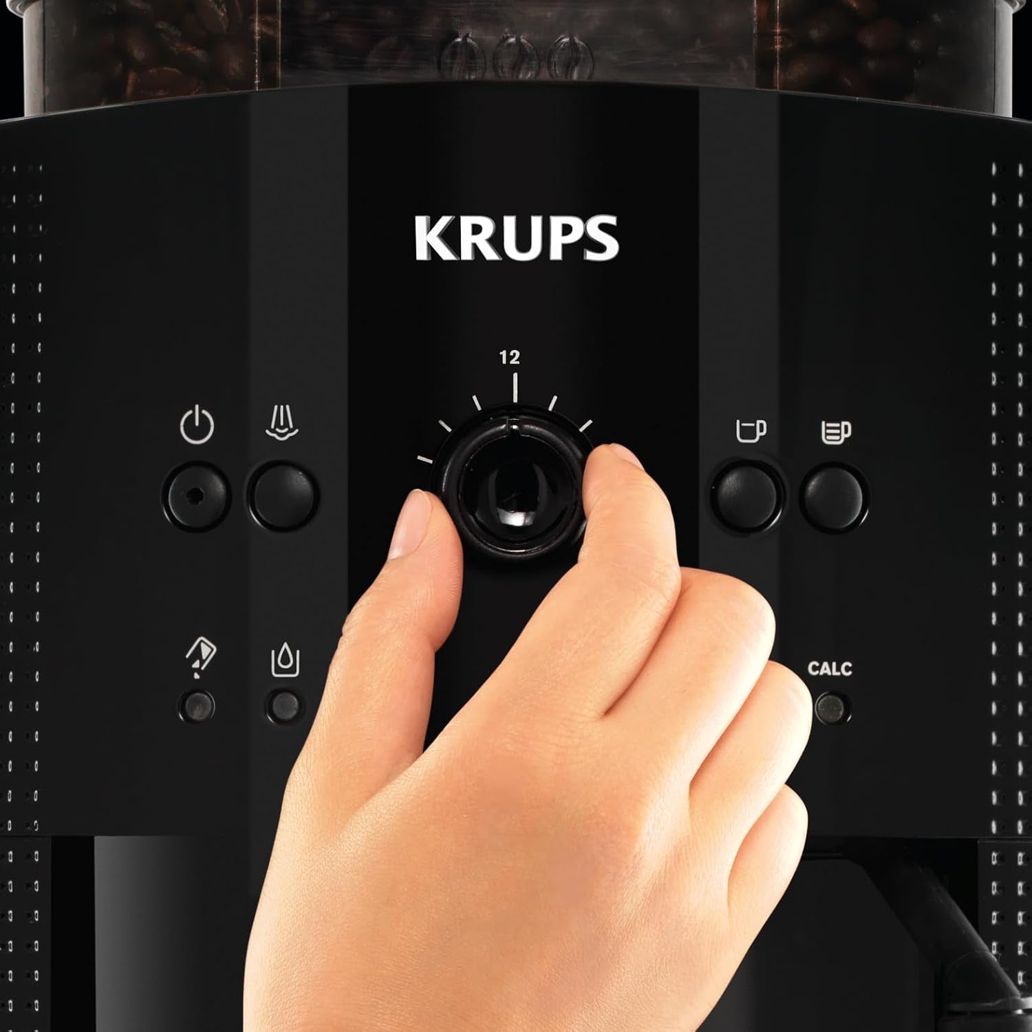 Krups Roma EA81M8 Espressomaschine 1,7 l, 3 Temperatureinstellungen, 3 gemahlene Kaffeetexturen, Schwarz