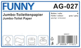 Funny AG-027 Jumbo-Toilettenpapier, 1-lagig, recycelt, Durchmesser 28 cm (6er-Pack)