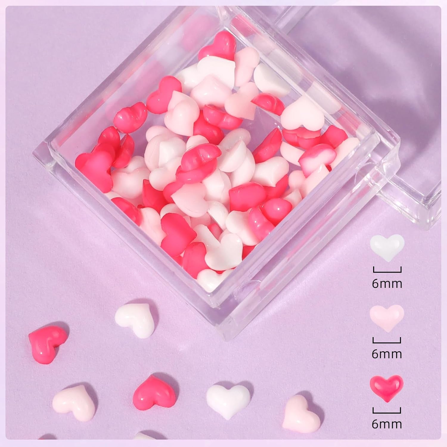 Makartt Strass-Klebegel – 15 ml UV-Nagelkleber-Set mit rosa Nagel-Charms, Herz-Kreis-Nagelschmuck und Nageldesign-Zubehör für Heim-Maniküre, Valentinstagsgeschenk