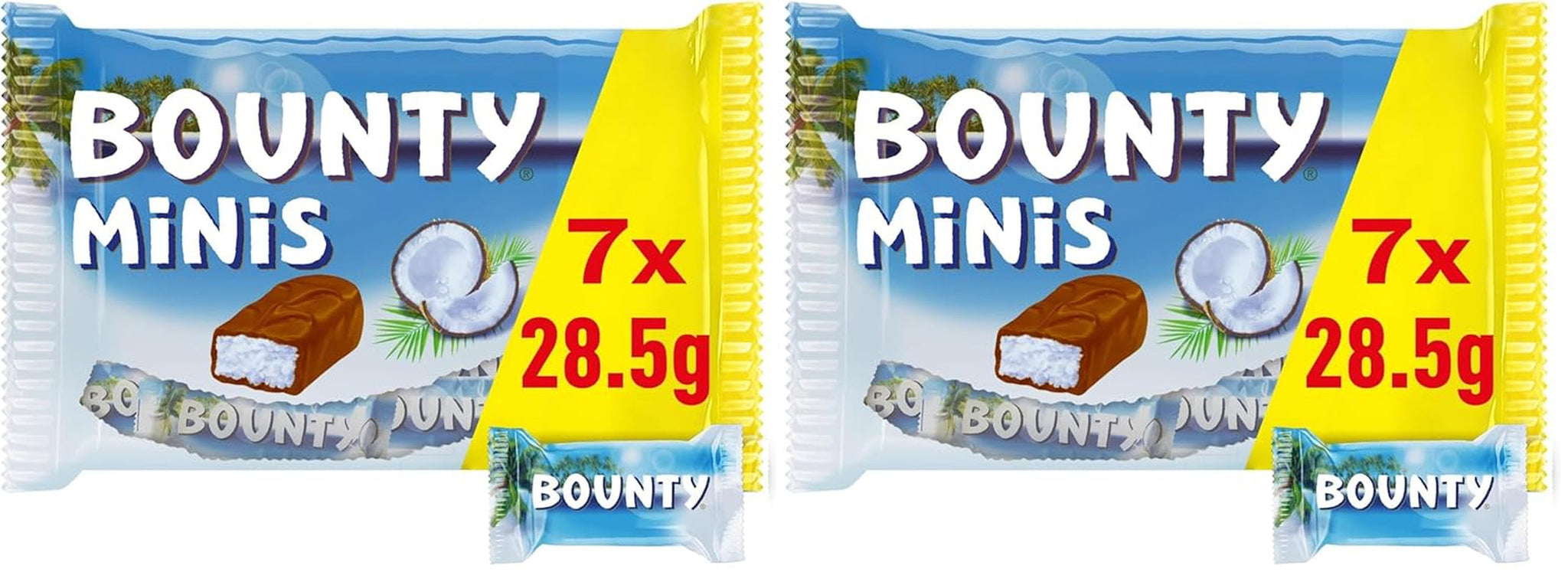 Bounty Minis Schokoladen-Großpackung, feine Kokos-Mini-Schokoriegel, 227 g, Schokoladen-Geschenkidee, Schokoladen-Großpackung