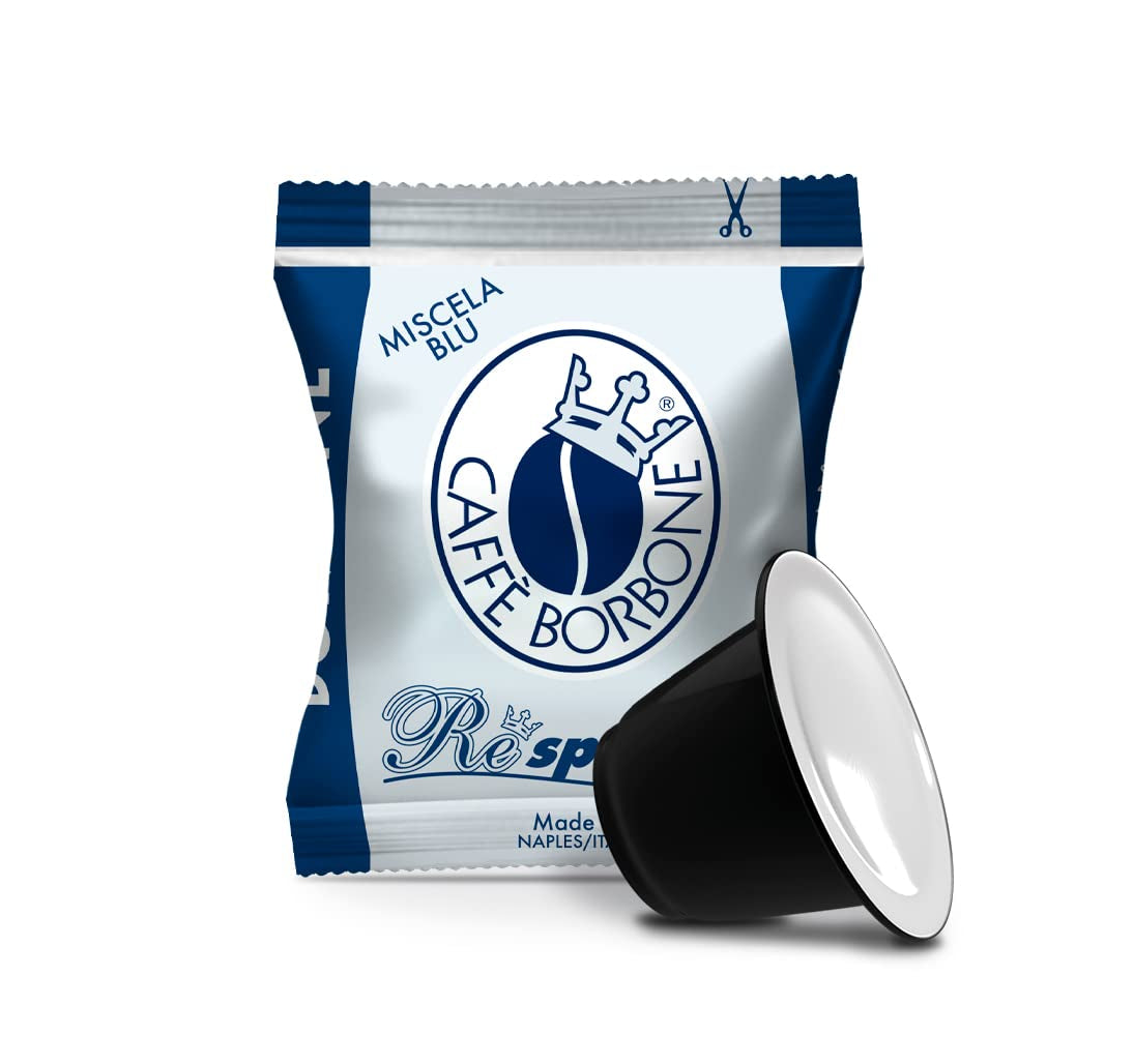 Caffè Borbone Kaffee Kapseln Respresso, Blaue Mischung, 100 stück & Kaffee Kapseln Respresso, Entkofeinierte Dek Mischung - 100 stück - Kompatibel mit Häuslichen Kaffeemaschinen Nespresso®*