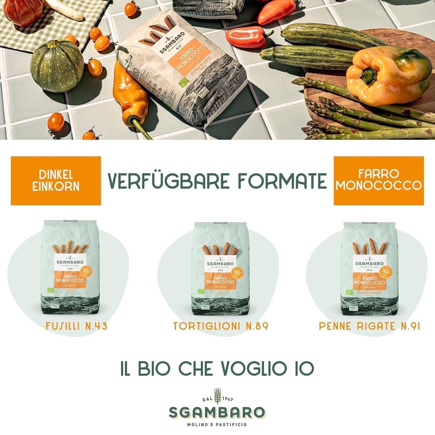 Bio-Tortiglioni-Nudeln Nr. 89 – 500 g Fettarme Weizennudeln – Geringer Fettgehalt – Ballaststoff- und Proteinquelle