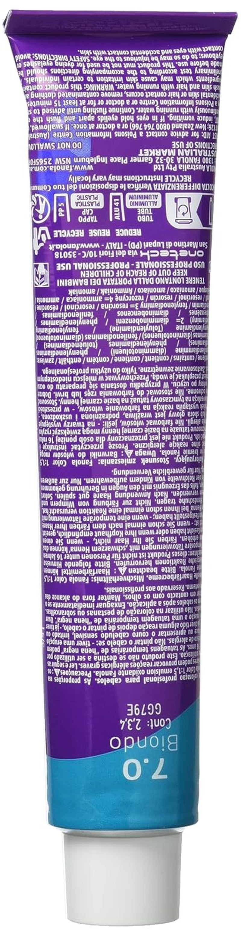Fanola crema colore Farbcreme 7,0 Blond, 100 ml Haarfärbemittel Naty Shop