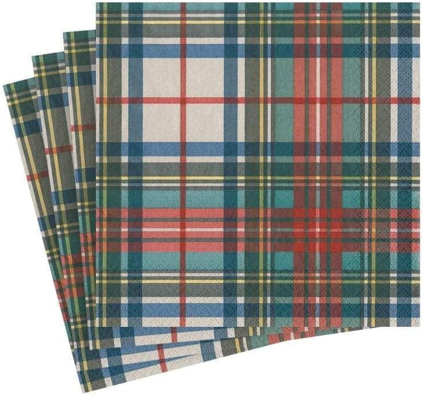 Dress Stewart Tartan Cocktail-Papierservietten, 20 Stück pro Packung