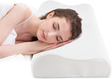 Fityou Memory-Schaum-Kissen, Nackenstützkissen, ergonomisches Schlafkissen, Kühlkissen, doppelseitiges Design, waschbarer Kissenbezug (67,5 x 40 x 13 cm), orthopädische Nackenkissen, Naty Shop, reinweiß, 60 x 35 x 9/11 cm