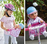 Simba 105560018 – Fahrradsitz für Neugeborene mit Gürtel, Puppenzubehör, Stoffsitz, Sicherheitsgurt, Klettverschluss-Lenker, für 30–43 cm große Puppen, ab 3 Jahren