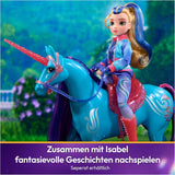 Unicorn River Einhorn-Akademie – 28 cm hohes, originales Isabel-Einhorn aus der Netflix-Serie, mit echter Mähne und Schweif, abnehmbarem Zaumzeug und Sattel sowie Bürste, für Kinder ab 4 Jahren