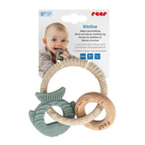reer BiteDuo | Baby Silikon Holz Beißring | Zahnungshilfe | Motorisiertes Spielzeug