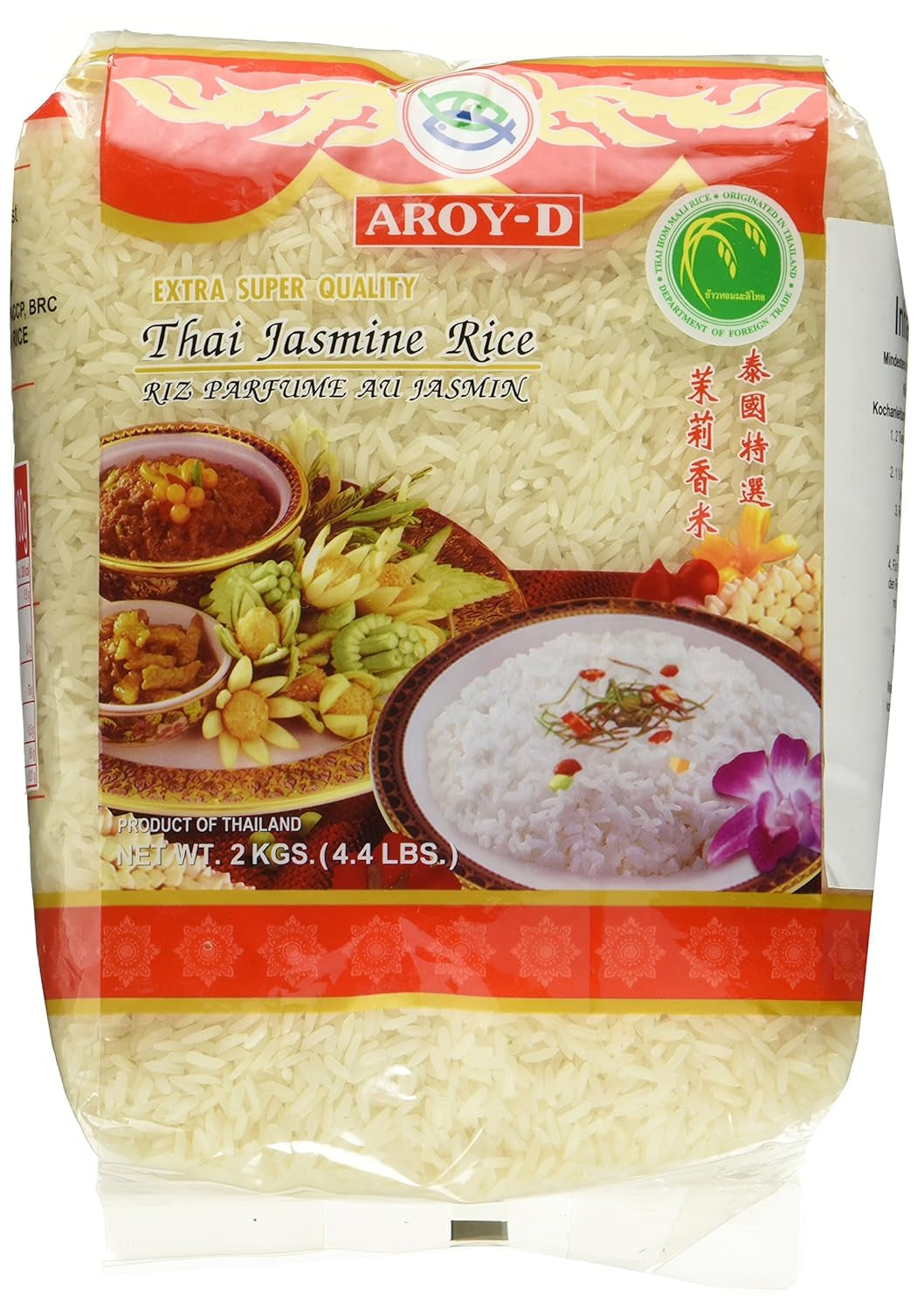 Aroy-D Duftreis, 100 % Langkornreis, 1 Packung (1 x 2 kg)