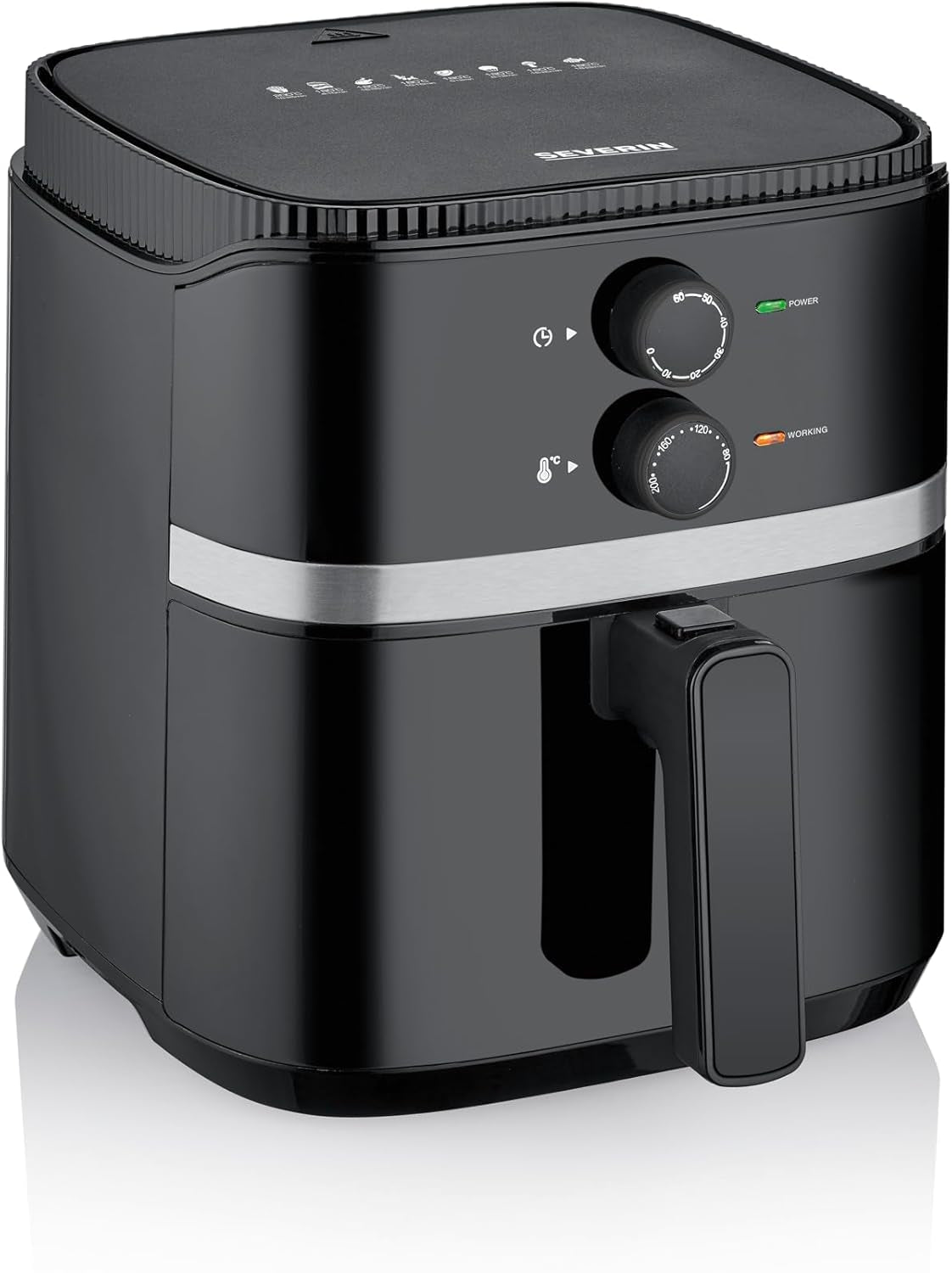 SEVERIN Doppel-Heißluftfritteuse mit Garraum 2 X 3,8 L, 8 Automatikprogramme Haushaltsgeräte Naty Shop 5 Liter Garkorb