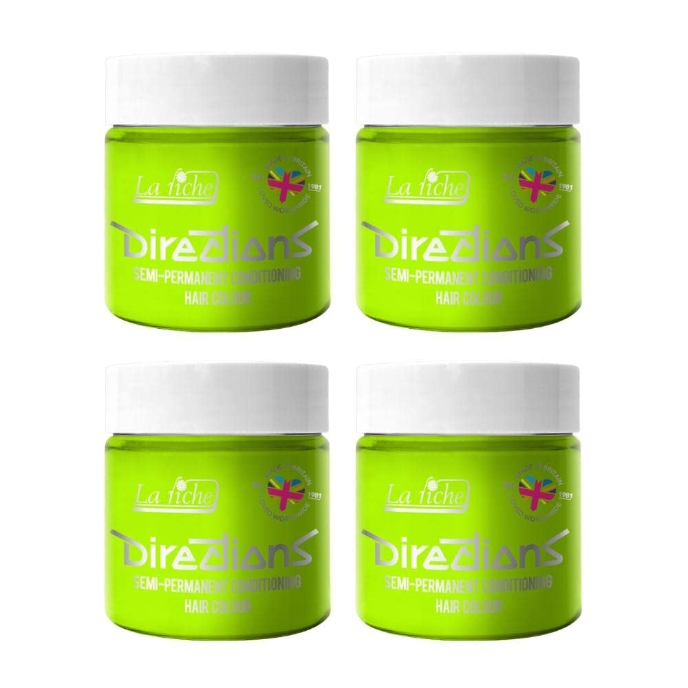 Directions semipermanente Haarfarbe 100 ml Box 4er Pack (Pillarbox Red) Haarfärbemittel Naty Shop Bright Green 100 ml (4er Pack)