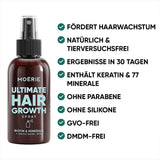 MOÉRIE Ultimate Mineral Hair Growth Spray für längeres, dickeres und volleres Haar – mit Biotin und Koffein – vegane Haarprodukte, frei von Parabenen, alle Haartypen, kehrt Haarausfall um – 2-Monats-Vorrat Haarpflege Naty Shop