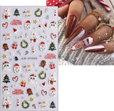 Weihnachts-3D-Nagelaufkleber, 4 Bögen, 5D-Nagelaufkleber, stereoskopische Nagelaufkleber, Dekorationen, Nageldesign-Zubehör