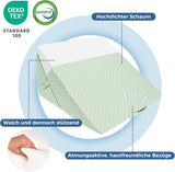 KINDER Verstellbares Keilkissen, hochdichtes Schaumstoff-Lesekissen für Bett und Couch, ergonomisches Bettkeil-Kopfkissen für Schlaf-Reflux-Apnoe, Beinkissen/Rückenkissen zum Spielen und Lesen (grün)