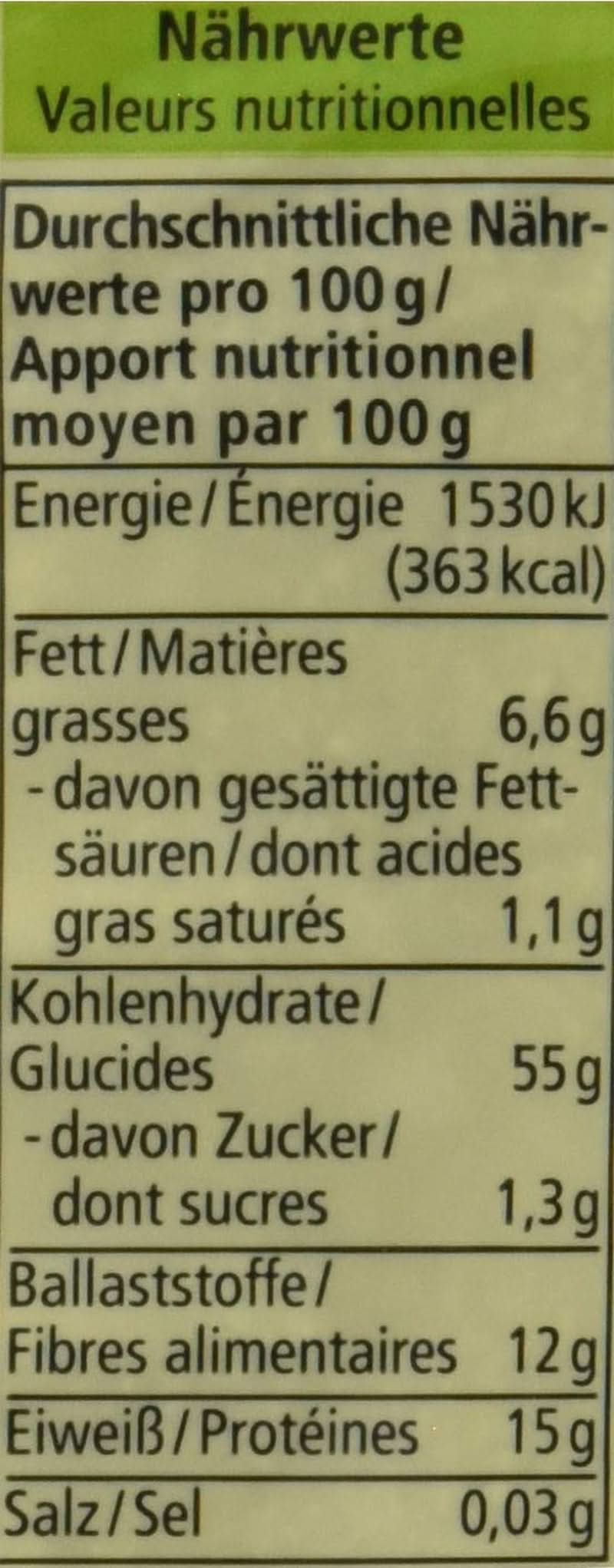 Bio-Haferkleie mit Sprossen, 500 Gramm Cereale Naty Shop