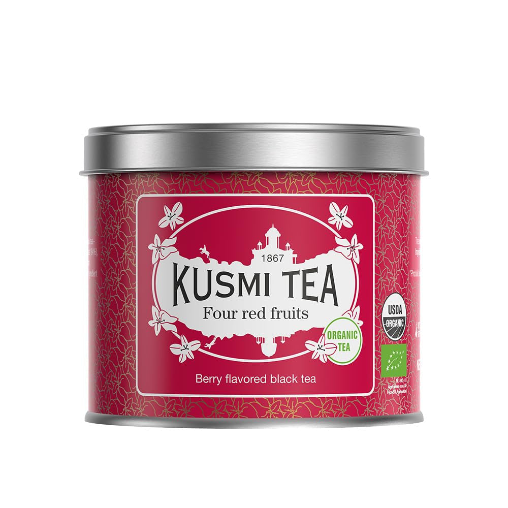 Kusmi Tea – Earl Grey Intense – Bio-Earl-Grey-Schwarztee mit kräftiger Bergamotte und würziger Zitrone – loser Tee – 100 g Metallbox – Menge für ca. 50 Tassen