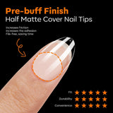 Modelones Nagelspitzen 216-teilig – Nagelspitzen-Set mit vollständiger Abdeckung, weiches Gel-Spitzen-Set, vorpolierende PMMA-Harz-Nagelspitzen, DIY-Kleber auf künstlichen Nägeln für Nagelkunst, kurze Mandeln XS