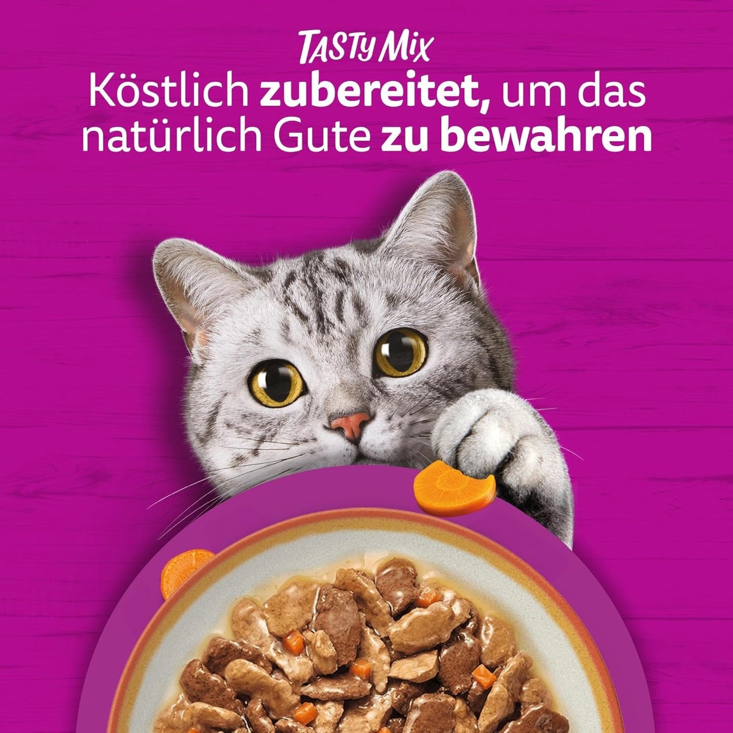Whiskas Adult Nassfutter 1+ Tasty Mix Country Collection in Sauce, 84 Beutel, 84 x 85 g (1 Großpackung) – Hochwertiges Nassfutter für erwachsene Katzen