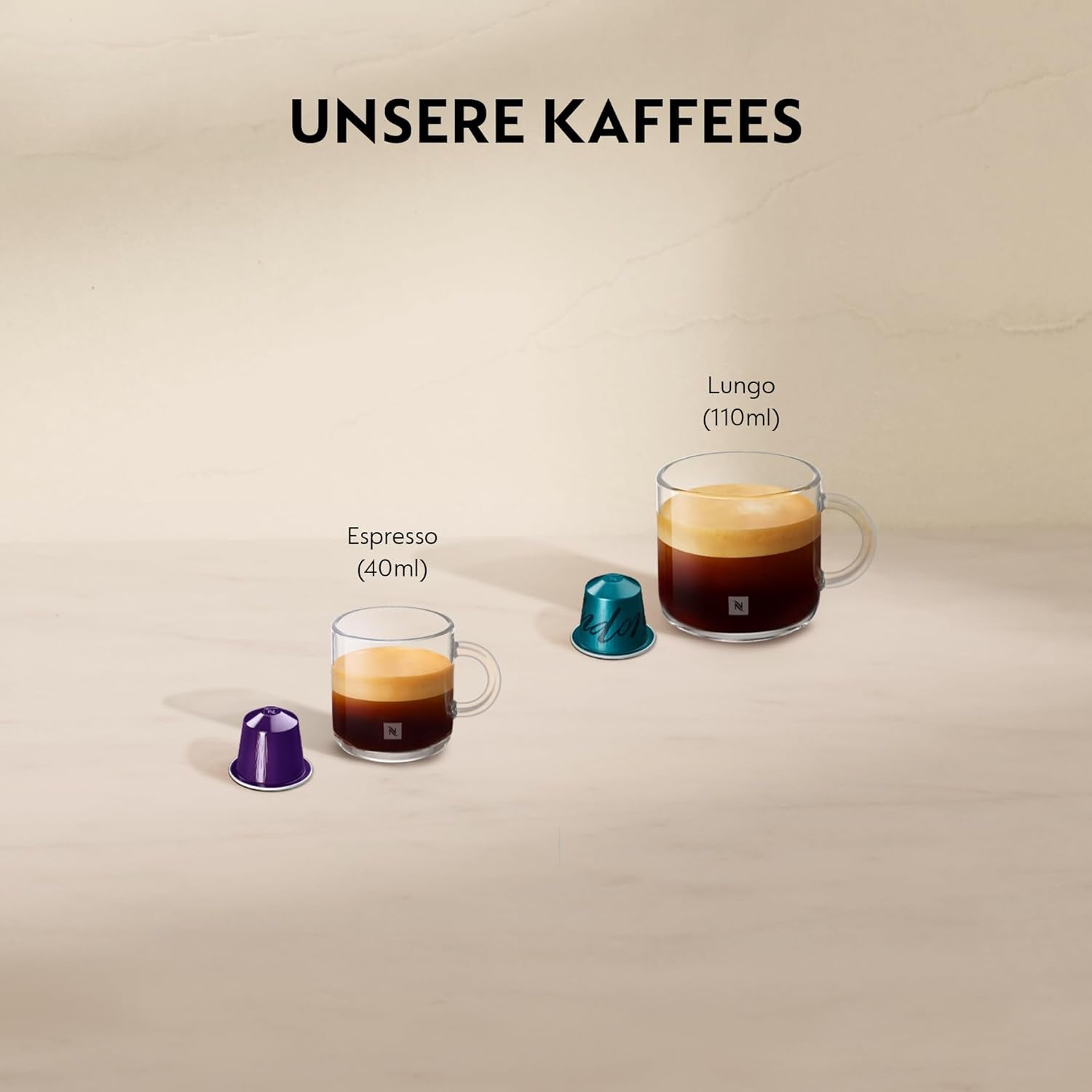 Nespresso Kapsel-Espressomaschine De'Longhi EN 80.B Inissia, Hochdruckpumpe und Energiesparfunktion, automatische Abschaltung nach 9 Minuten, Tassenvolumen für Espresso und Lungo, 0,7 l Wassertank, schwarz