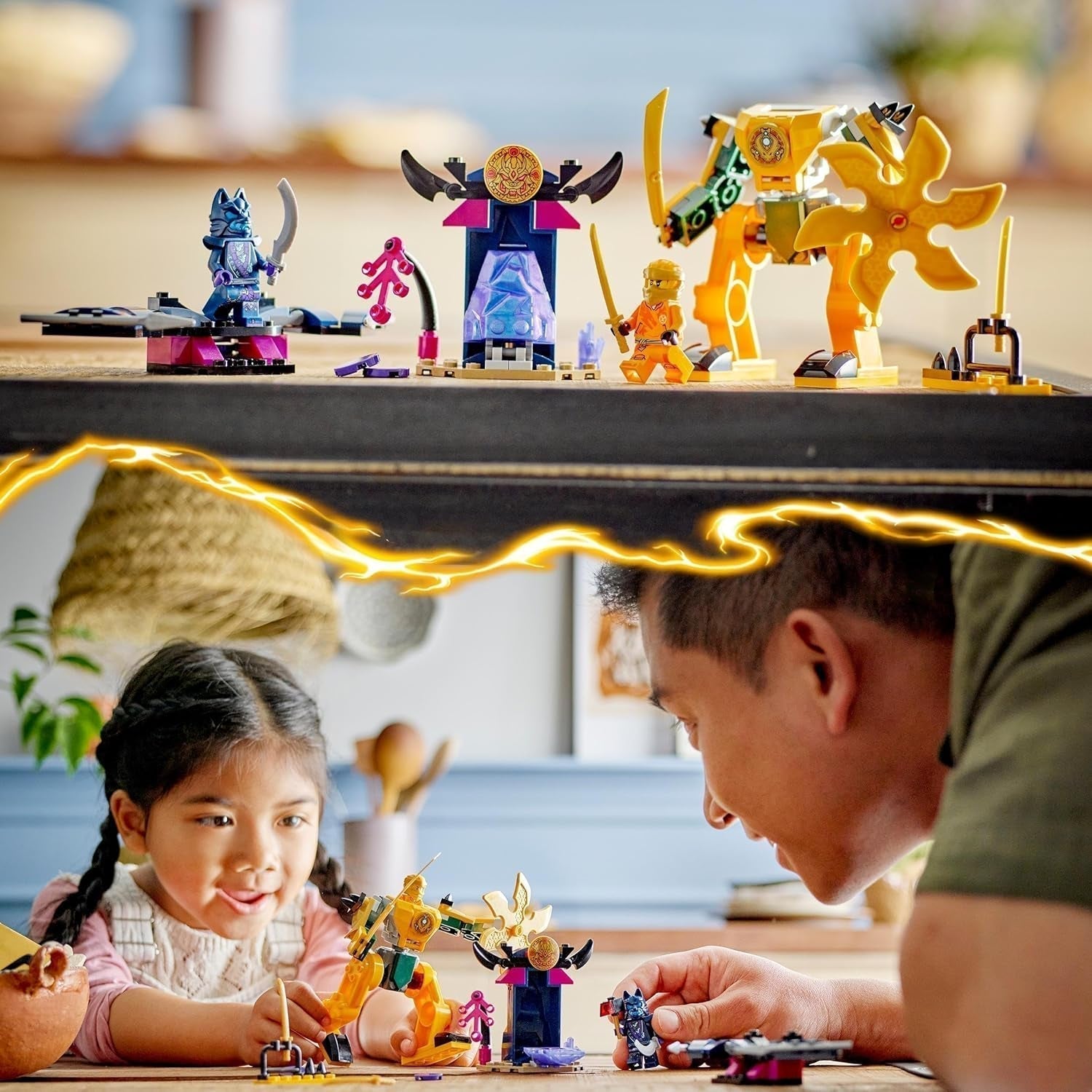 LEGO NINJAGO Arins Kampf-Mech, Ninja-Spielzeug für Kinder ab 4 Jahren. Mit Figuren. Inkl. Arin mit Mini-Katana, Actionfiguren und Mechs, kleines Geschenk für Jungen und Mädchen 71804 Bausets Besuchen Sie den LEGO-Store