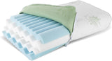 Maximex Visco-Nackenstützkissen, Atmungsaktives Stützkissen mit ergonomischer Schaumstofffüllung, Höhen- und höhenverstellbares Nackenstützkissen für einen erholsamen Schlaf, Mit Aloe Vera Naty Shop Standardkissen