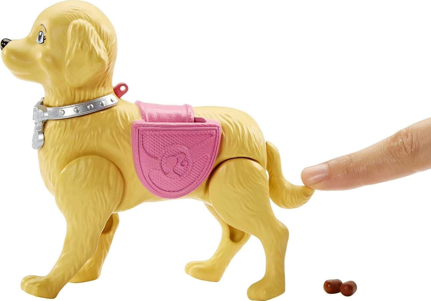 Barbie-Lauf- und Töpfchenpuppe, blonde Puppe mit laufendem Hund, Kotlöffel, Zubehör einschließlich Puppenhund, Kindergeschenk, Spielzeug für 3 Jahre und älter, DWJ68