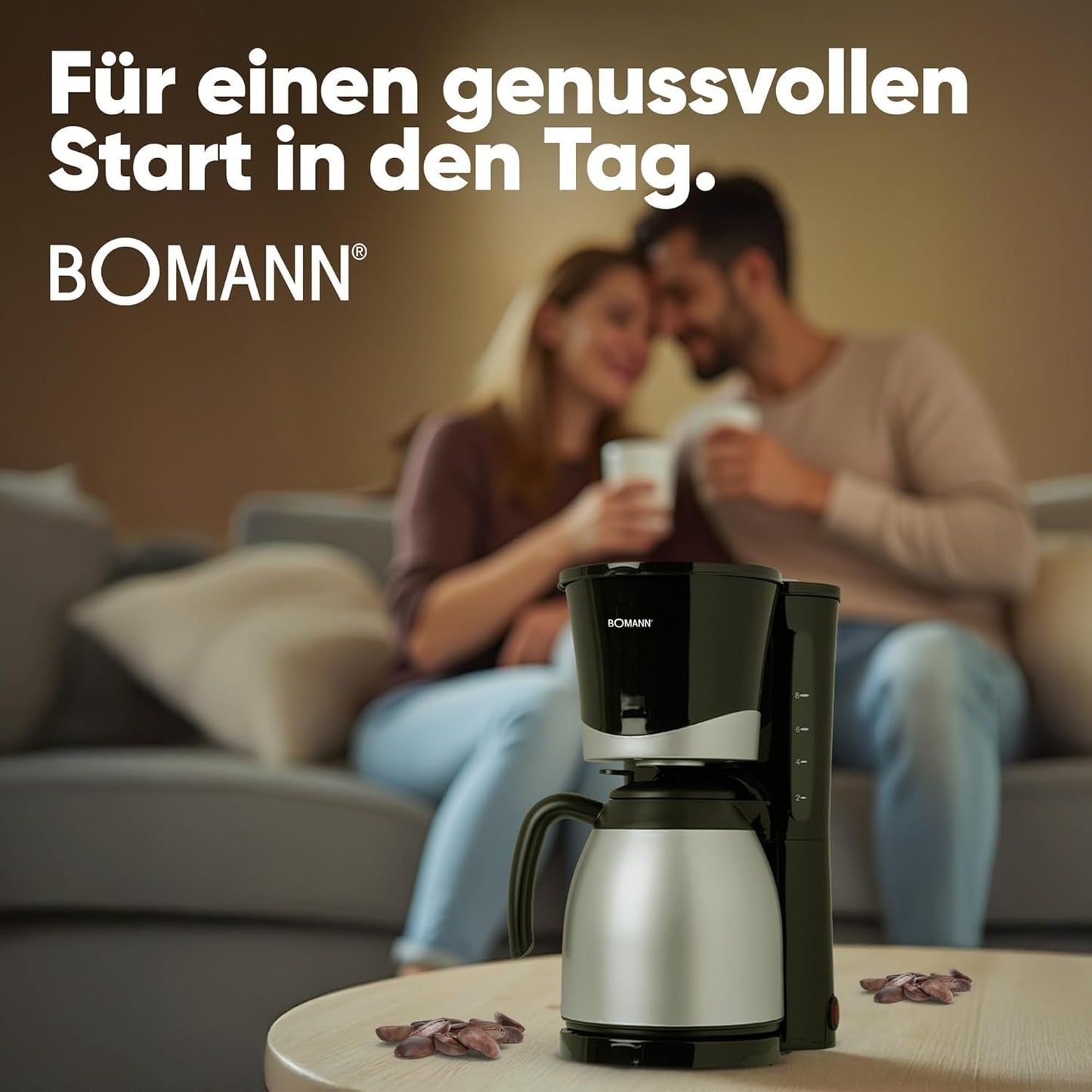 Bomann® Kaffeemaschine mit Thermoskanne | für 8-10 Tassen Kaffee | ohne Temperaturverlust | Kaffeemaschine mit Filter | 1 Liter | Espresso | Filterkaffeemaschine mit Thermoskanne | KA 168 schwarz