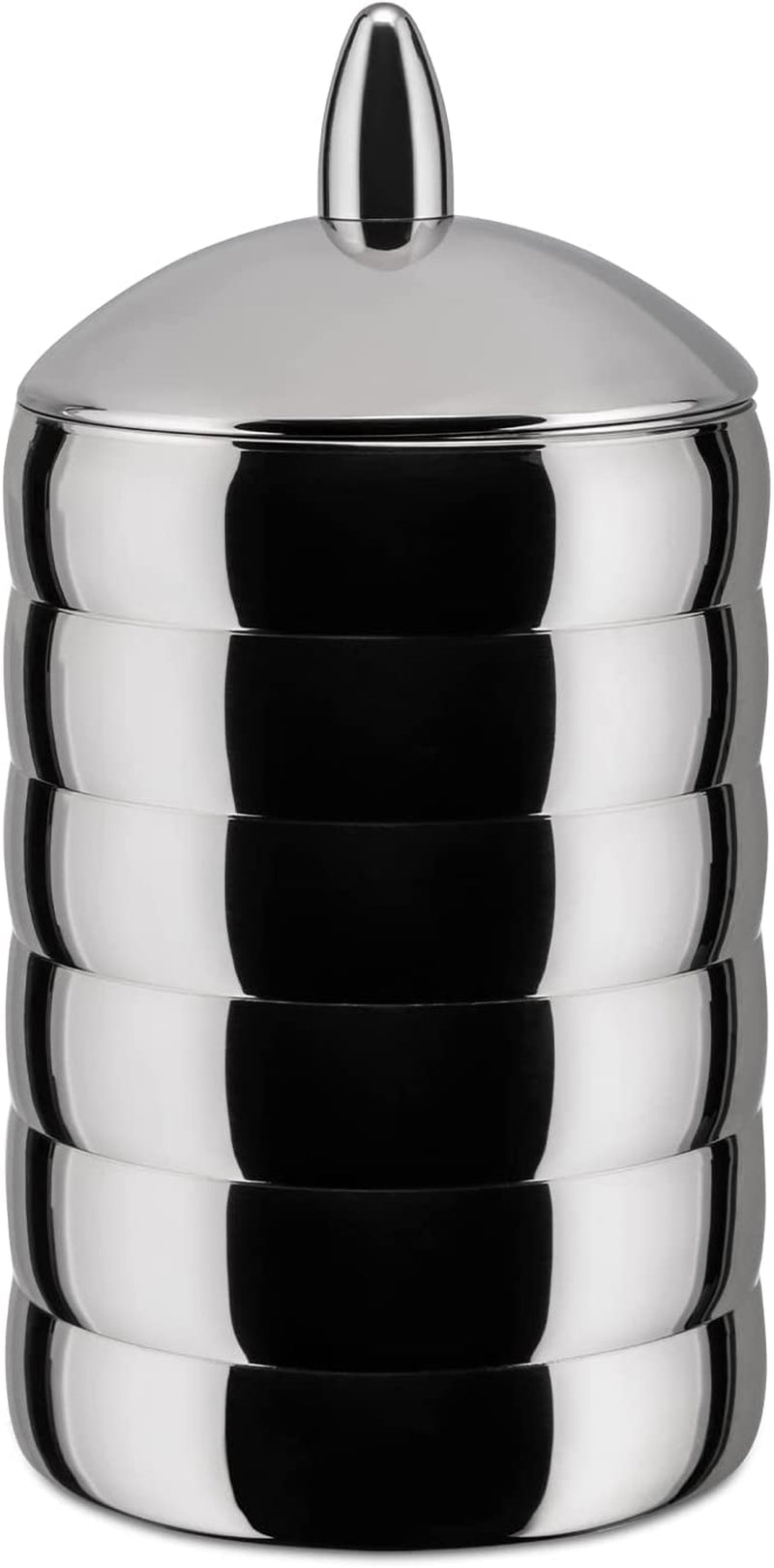 Alessi Kalistò 2 CB02 – Küchendose aus Edelstahl 18/10 mit Aluminiumknopf, 114 cl, silber Lebensmittelaufbewahrungsboxen Naty Shop Kalisto 2