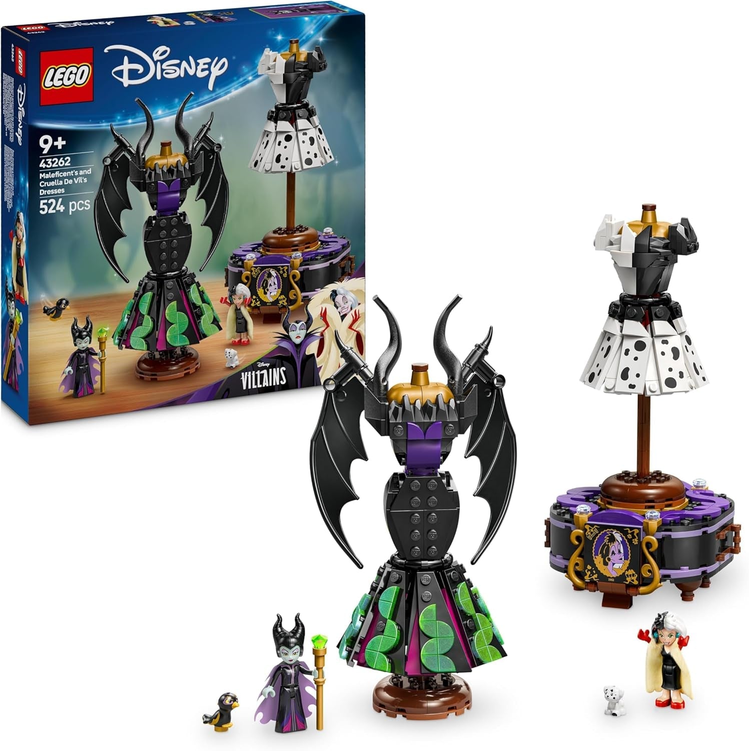 LEGO® Disney Villains The Dresses Of Maleficent And Cruella De Vil – Spielzeug für Jungen und Mädchen ab 9 Jahren – Inkl. 2 Minipuppen und 2 Tierfiguren – Jubiläumsgeschenk für Fans 43262 Bausets Besuche den LEGO-Store Standardtitel