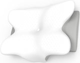 Ergonomisches Nackenkissen aus Memory-Schaumstoff mit abnehmbarem, waschbarem Bezug für orthopädischen Schlaf, Nacken- und Bauchschmerzen (55 x 35 x 13 cm). Naty Shop orthopädische Nackenkissen, Grau, Standardgröße 55 x 35 x 13/10 cm