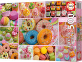 Educa - Puzzle mit 500 Teilen für Erwachsene | Süßigkeiten-Collage. Abmessungen: 48 x 34 cm. Inklusive Fixpuzzle-Puzzlekleber. Seit 11 Jahren (19904) Puzzle Naty Shop
