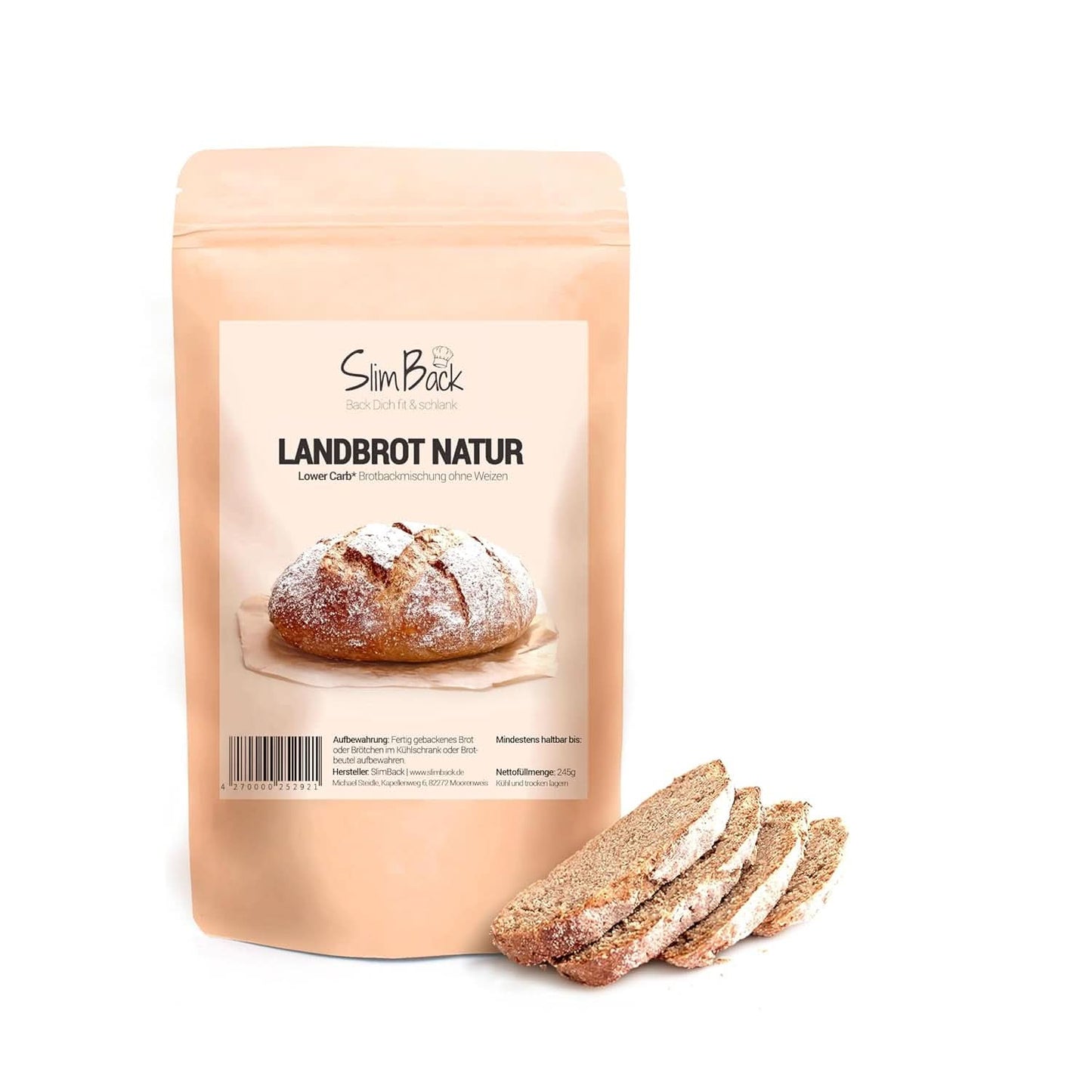 LOWER CARB BROT-MISCHUNG, Keto, vegan und glutenfrei, Proteinbrot-Alternative ohne Soja und Getreide Naty Shop Kitchen 245 Gramm