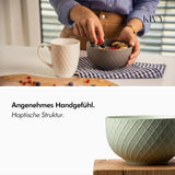 KIVY Müslischalen-Set – 6 x 850 ml – große Suppen- und Breischalen – Suppenschüssel – Schüssel – Müslischalen – Suppenschüsseln – Schüssel-Set – Keramik-Müslischale (cremeweiß, Schalen)