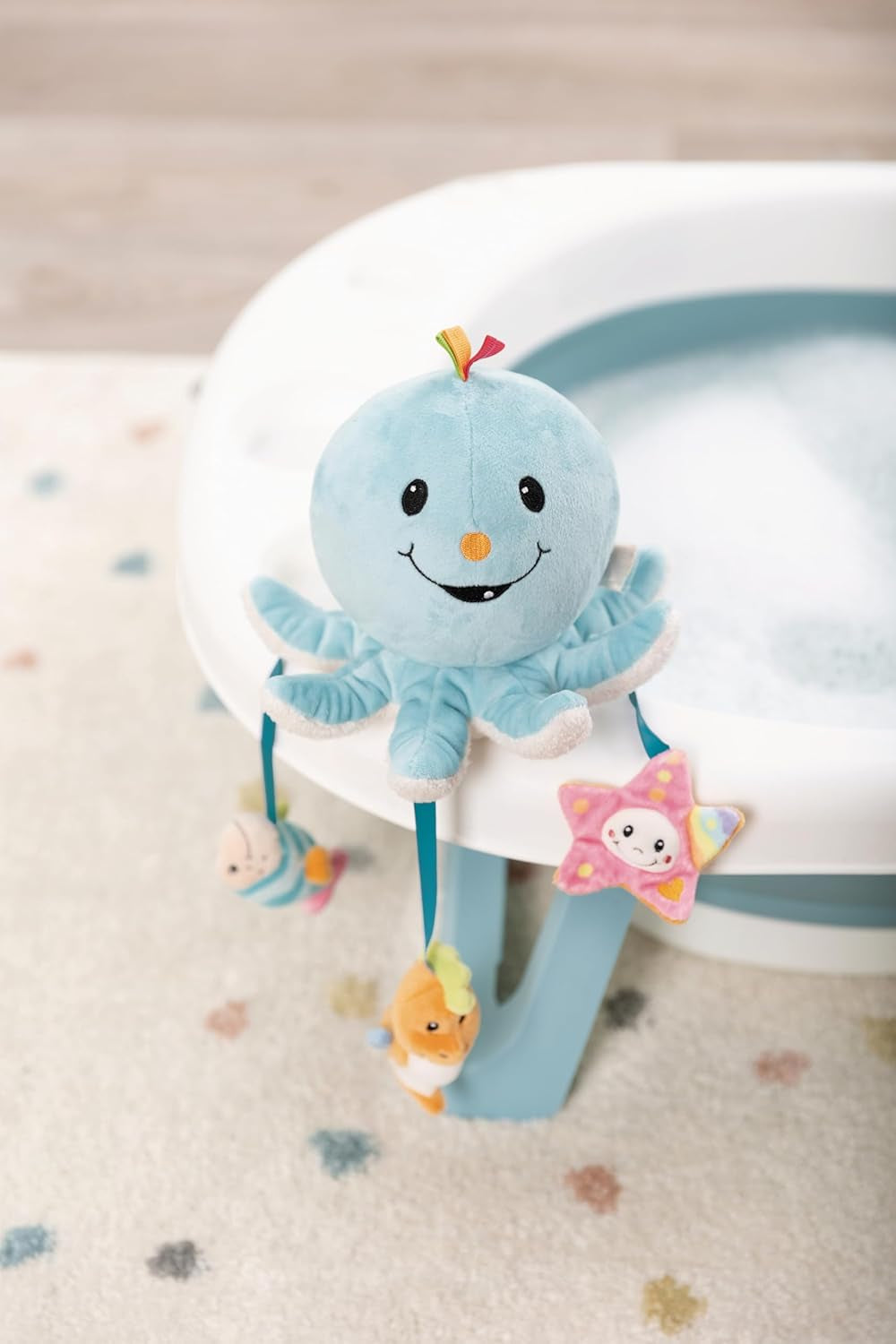 Octily Badespielzeug 18x14cm inkl. 3 Figuren in Geschenkbox 23,5x17x13,5cm blau - Spielzeug mit Griffelementen - Kinderbadespielzeug zum Fangen und Spielen Baby Toys Naty Shop