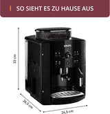 KRUPS Arabica Picto automatische Espressomaschine, kompaktes Design, einfache Bedienung, intuitiv einstellbarer Drehregler, Milchaufschäumer, 2-Tassen-Funktion, Espressomaschine, schwarz, EA810870