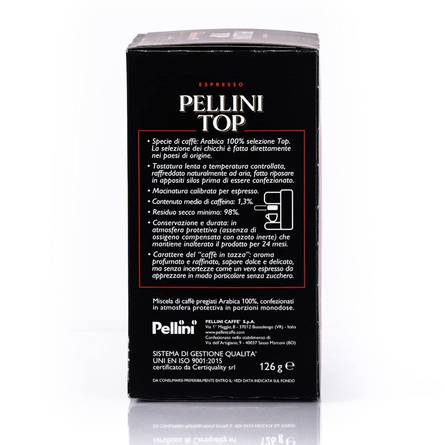 Pellini Caffè, Espresso Pellini Top 100% Arabica – 6 Packungen mit 18 Pads (6x126 g, insgesamt 108 Pads)