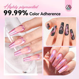 Saviland Chrom-Nagelpulver-Set – rosa Laser-Chrom-Nagelpulver mit Spiegeleffekt, Laser-Nagelkunst, Nagel-Glitzer-Maniküre-Dekorationspulver mit Schwammstäbchen, Nagel-Glitzer-Puder-Nagelstudio