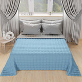 PETTI Artigiani Italiani – Einzelbettdecke, doppelseitige Steppdecke, Frühlingsdecke, Mitternachtsblau, Weiß, 100 % Made in Italy. Bettdecken und Steppdecken Naty Shop Hellblau Grau 160 x 190 cm